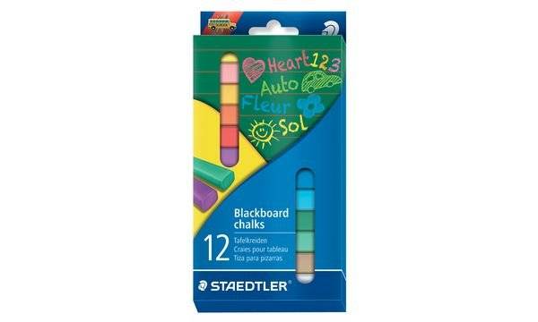 STAEDTLER Wandtafelkreide, farbig sortiert, 12er Kartonetui (57023601)
