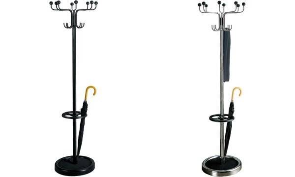kerkmann Garderobenständer Rondo, 8 Haken, chrom/schwarz (71400036)