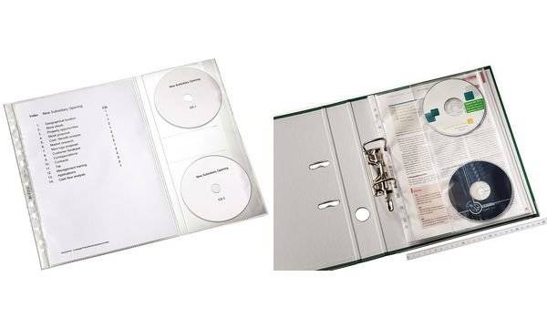 LEITZ Prospekthülle mit CD-Klappe, A4, PP, genarbt, 0,12 mm (80476130)-0