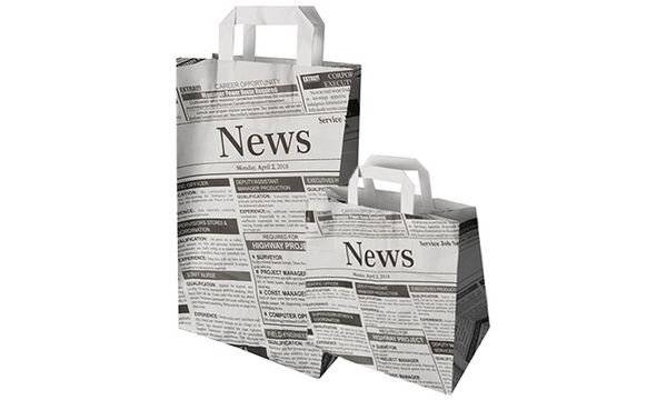 PAPSTAR Tragetasche "Newsprint", 260 x 170 x 250 mm-1