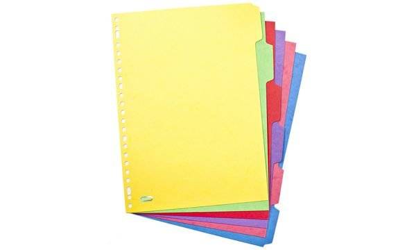 ELBA Karton-Register, blanko, DIN A4, farbig, 6-teilig (61036520)