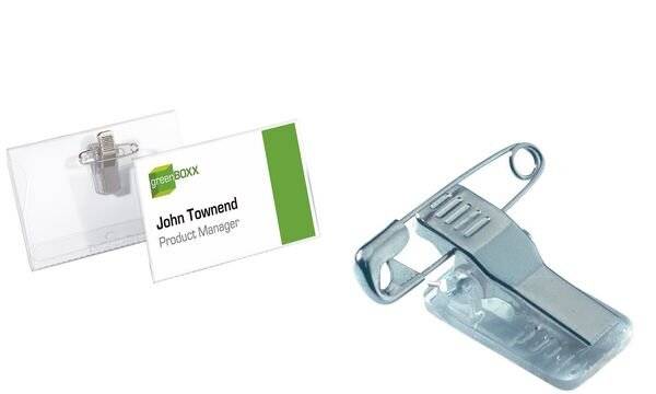 DURABLE - Namensschild - für 40 x 75 mm - Clip, Nadel - durchsichtig (Packung mit 50)-10