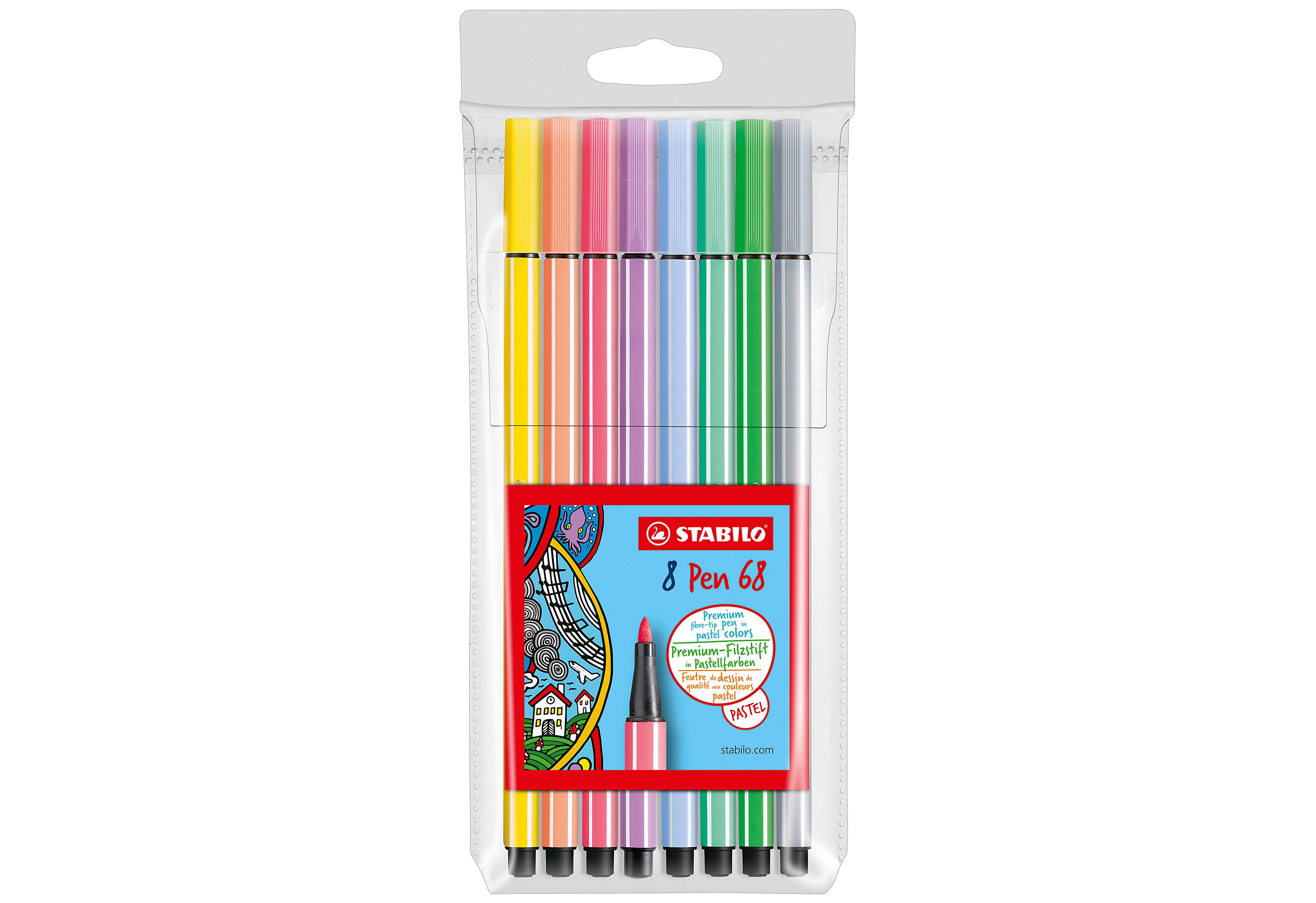 STABILO Pen 68, 8 Farben, Mehrfarbig, Rundspitze, 1 mm, Mehrfarbig, Hexagonal-1