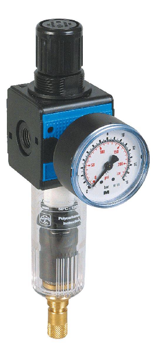 MADER Filterdruckregler, Baureihe Bloc 1, Anschluss G 1/4, Regelbereich: 1,5 - 10 bar, Filterfeinheit: 5 µm-0