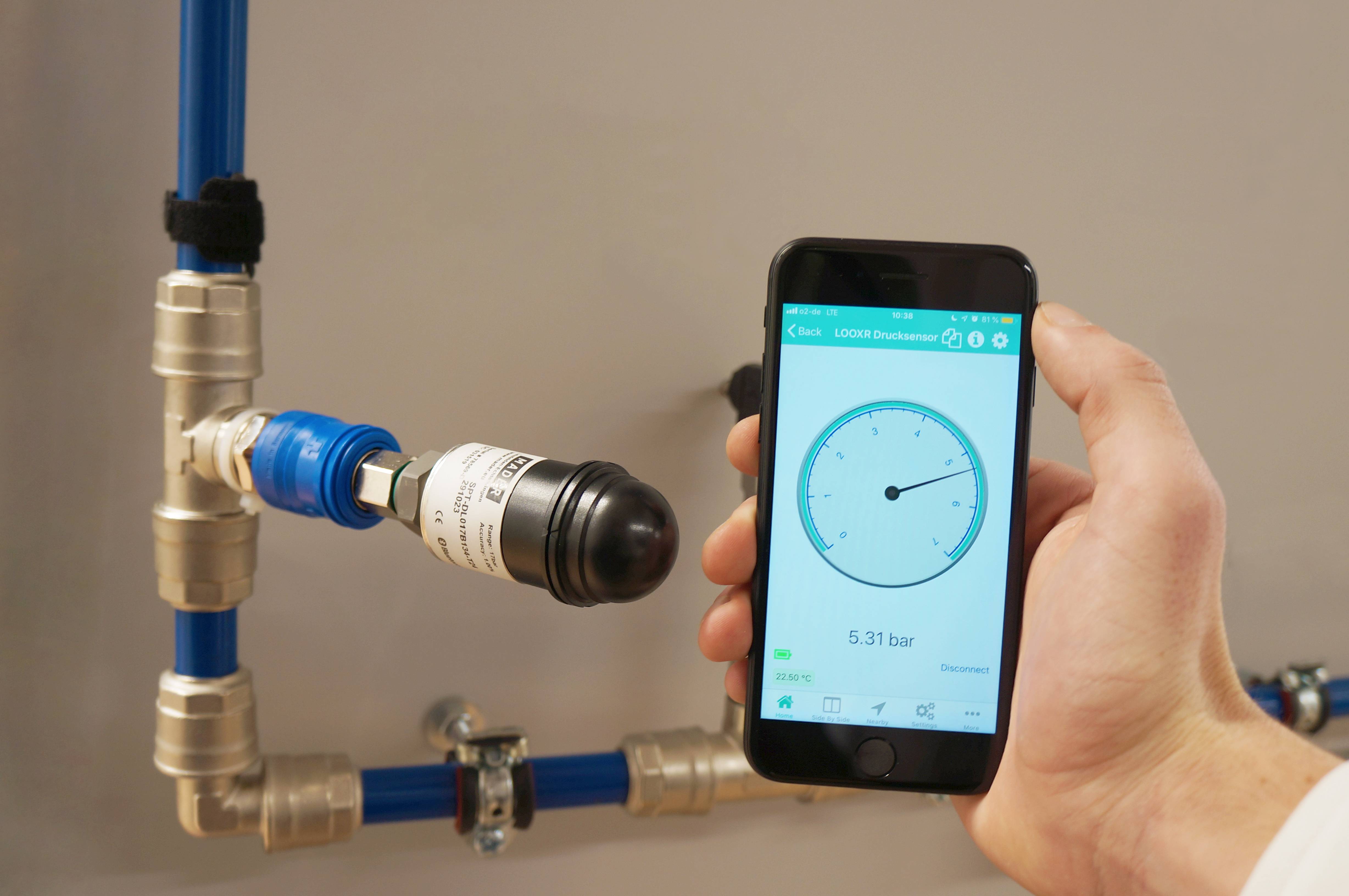 Drucksensor mit Bluetooth-Verbindung