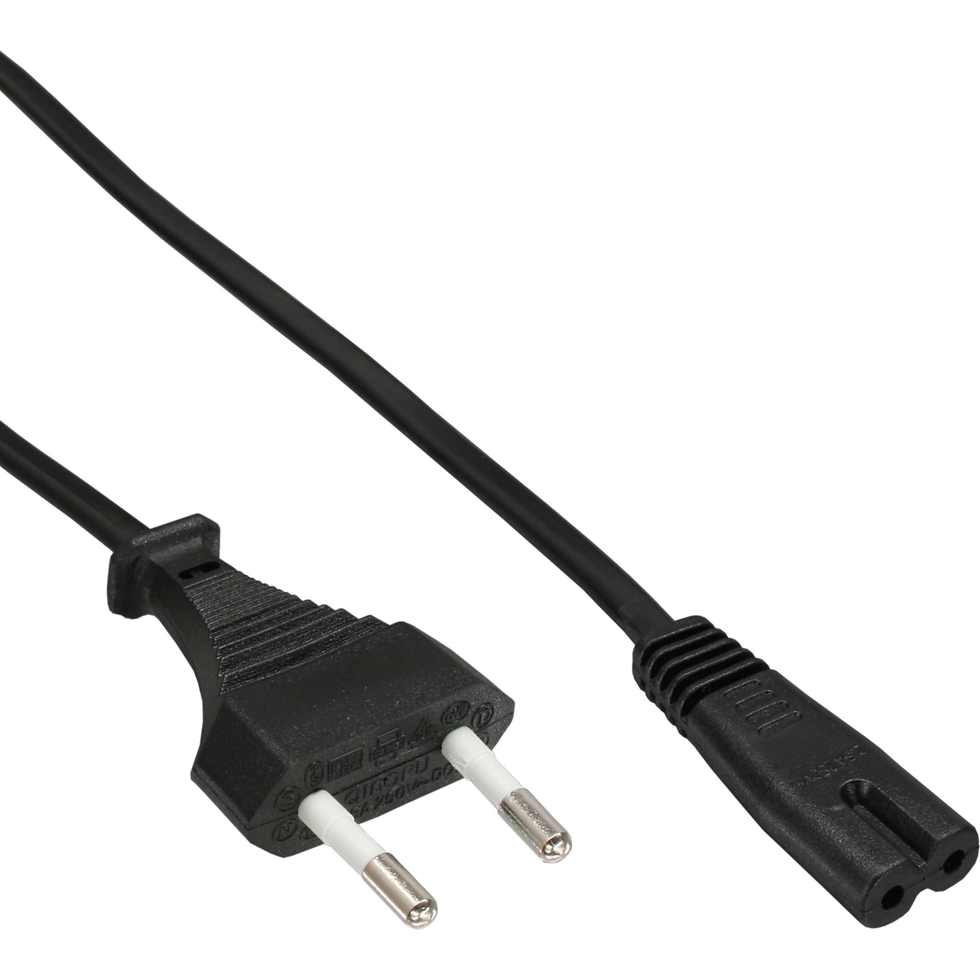 InLine® Netzkabel, Netzstecker CEE7/16 Italien auf IEC-C7 Stecker, schwarz, 1,8m-0