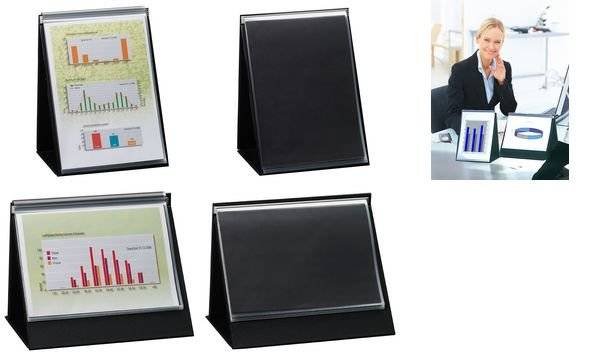 rillstab Tisch-Flipchart, A4 quer, schwarz, inkl. 20 Hüllen (71700051)-1