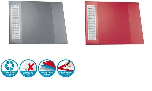 Läufer Schreibunterlage DURELLA D2, 520 x 650 mm, grau (5050321)-1