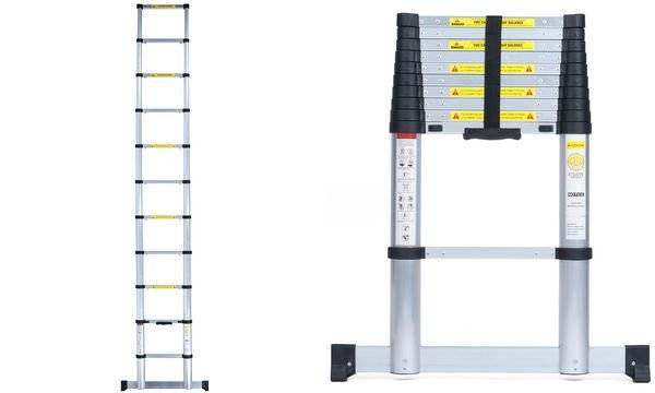 pavo Alu-Teleskopleiter, ausziehbar, 11 Stufen (7300219)-1