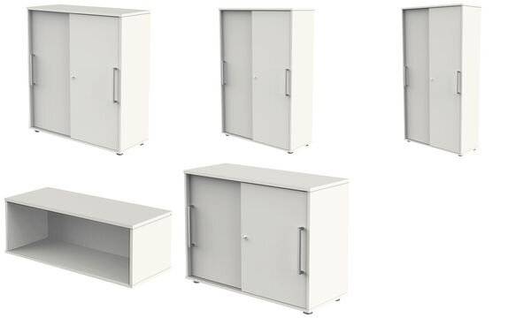Schiebetürenschrank Form 4 100x40x75cm 2 OH weiß