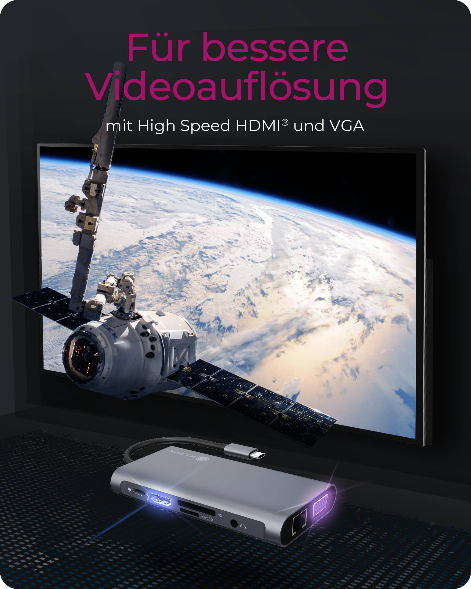 IB-DK4040-CPD, 10 in 1 USB Type-C® Notebook DockingStation, 1x HDMI 4K60Hz, 1x VGA, 3x USB-A, 1x USB-C(PD Only),1x Audio-4