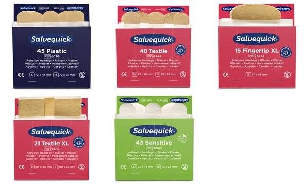 Cederroth Salvequick Nachfüllsortiment, 6 x 45 Pflaster, wasserabweisend