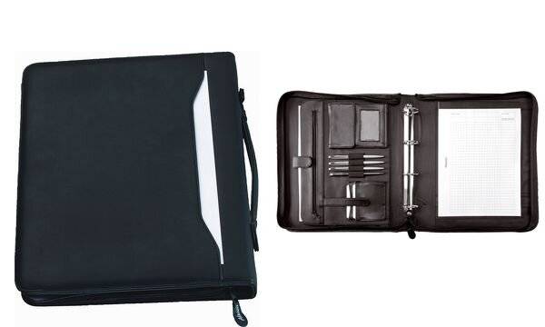 Tagungsmappe Arezzo I A4 Leder schwarz-2