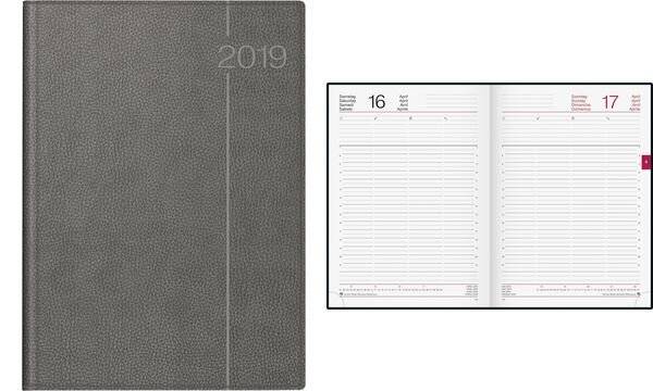 rido idé Buchkalender "Conform Derby", 2019, grau (6280109)-1