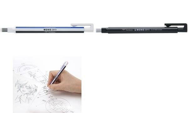Tombow Radierstift "MONO zero", eckige Spitze, weiß (1230102)-1