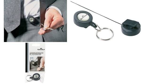 DURABLE - Ausweishalter - holzkohlefarben  (Packung mit 10)-1