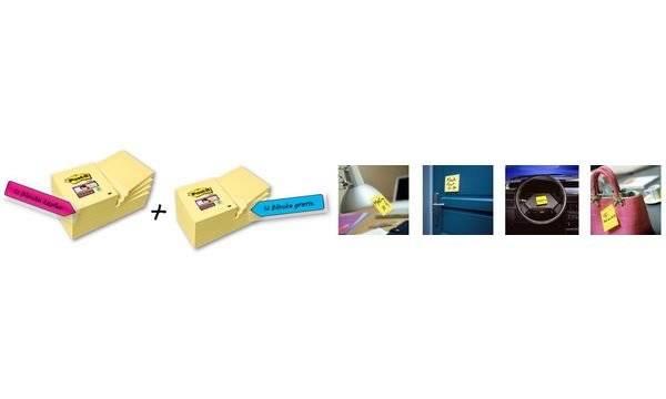 Post-it Haftnotizen Super Sticky Notes, 76 x 76 mm, 12 + 12 (9020654)