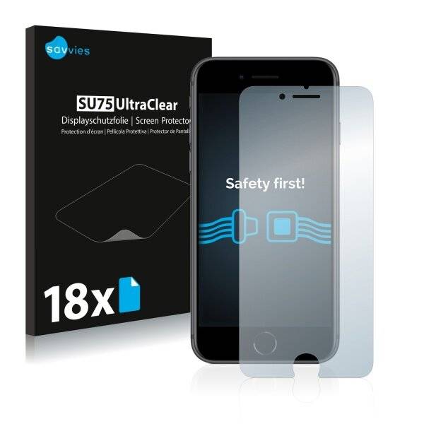18x Savvies SU75 Displayschutzfolie für Apple iPhone