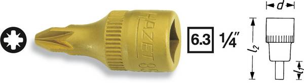 Hazet 8507 8507-PZ2 Kreuzschlitz Pozidriv Steckschlüssel-Bit-Einsatz PZ 2 1/4" (6.3 mm)
