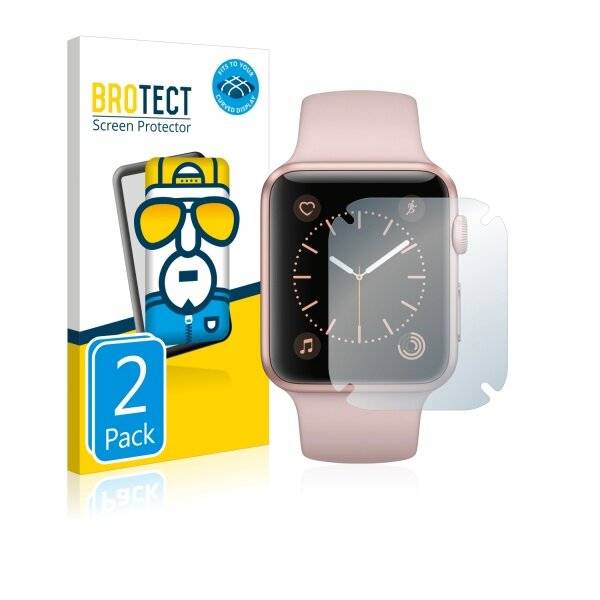 2x BROTECT Flex Full-Cover Displayschutzfolie für Apple Watch Series 1 (42