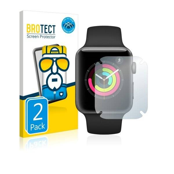 2x BROTECT Flex Full-Cover Displayschutzfolie für Apple Watch Series 3 (42