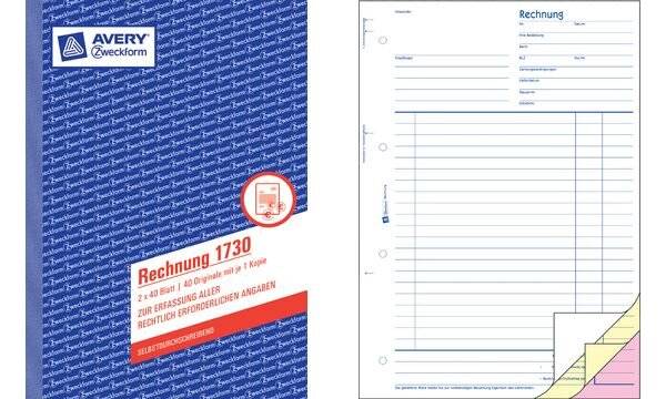 Rechnung DIN A6 2x40Blatt - Artikel: 114039400-1