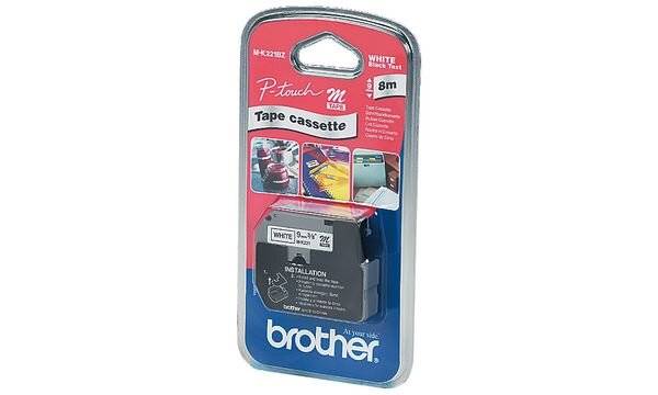 Brother M-K221S Beschriftungsband 9 mm x 4 m, Farbe: schwarz/weiß-3