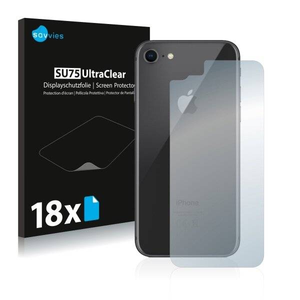 18x Savvies SU75 Displayschutzfolie für Apple iPhone 8