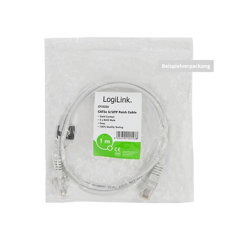 LogiLink Professional Patchkabel Cat.5e U/UTP, grau, 10m-2