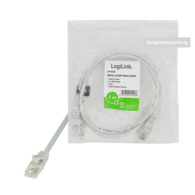 LogiLink Professional Patchkabel Cat.5e U/UTP, grau, 10m-3