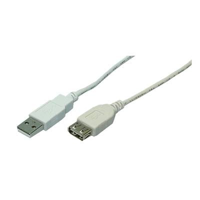 LogiLink Kabel USB 2.0 Verlängerung A Stecker -> A Buchse, grau, 1,8m