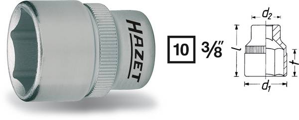 Hazet 880 880-17 Außen-Sechskant Steckschlüsseleinsatz  17 mm  SW 17   3/8" (10 mm)