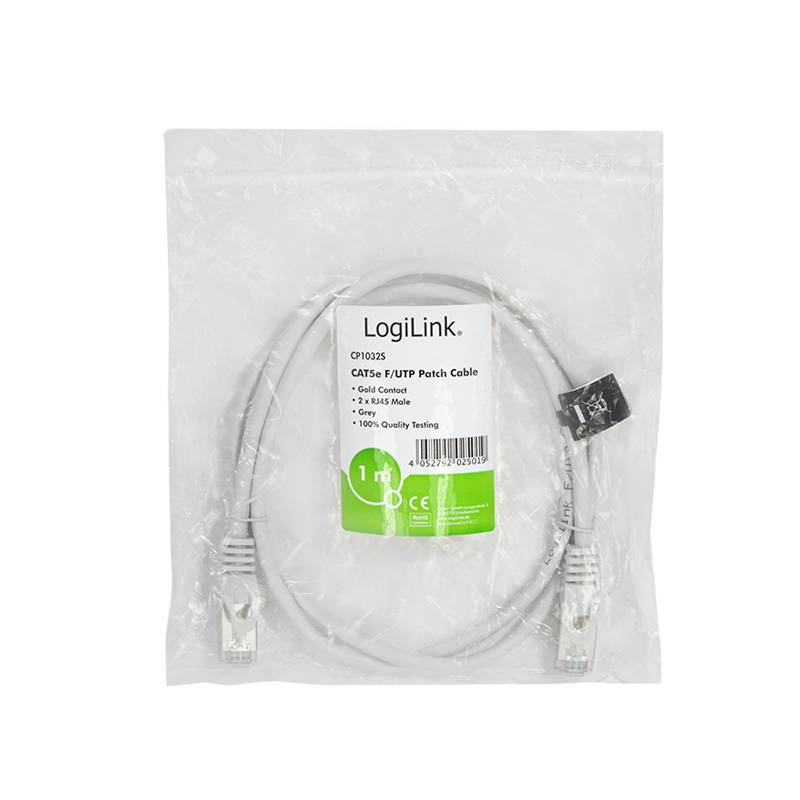 LogiLink Professional Patchkabel Cat.5e F/UTP, grau, 1m-1