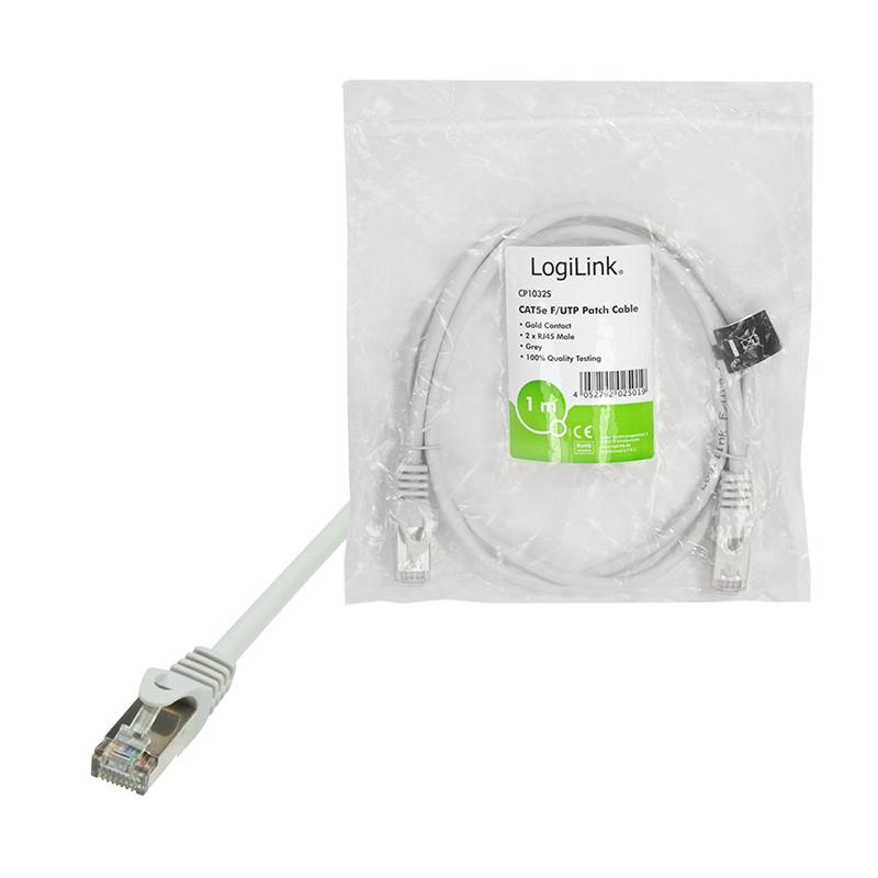 LogiLink Professional Patchkabel Cat.5e F/UTP, grau, 1m-2