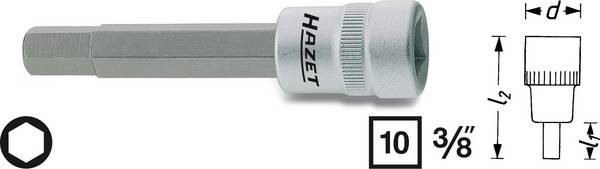 Hazet 8801-12 8801-12 Innen-Sechskant Steckschlüssel-Bit-Einsatz  12 mm  12 mm   3/8" (10 mm)