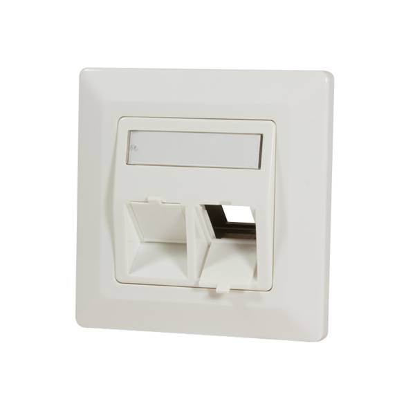 LogiLink Professional Keystone Unterputzdose für 2 Keystone Buchsen, reinweiß