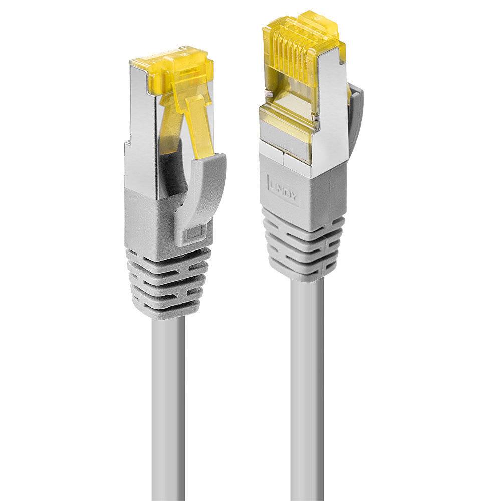 LINDY 47260 RJ45 Netzwerkkabel, Patchkabel CAT 6a (Rohkabel CAT 7) S/FTP 0.30 m Grau mit Rastnasenschutz 1 St.-1