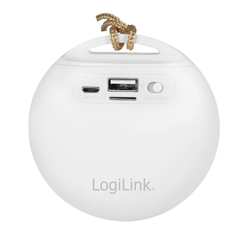 LogiLink Runder kompakter Bluetooth Lautsprecher, weiß/grau-4