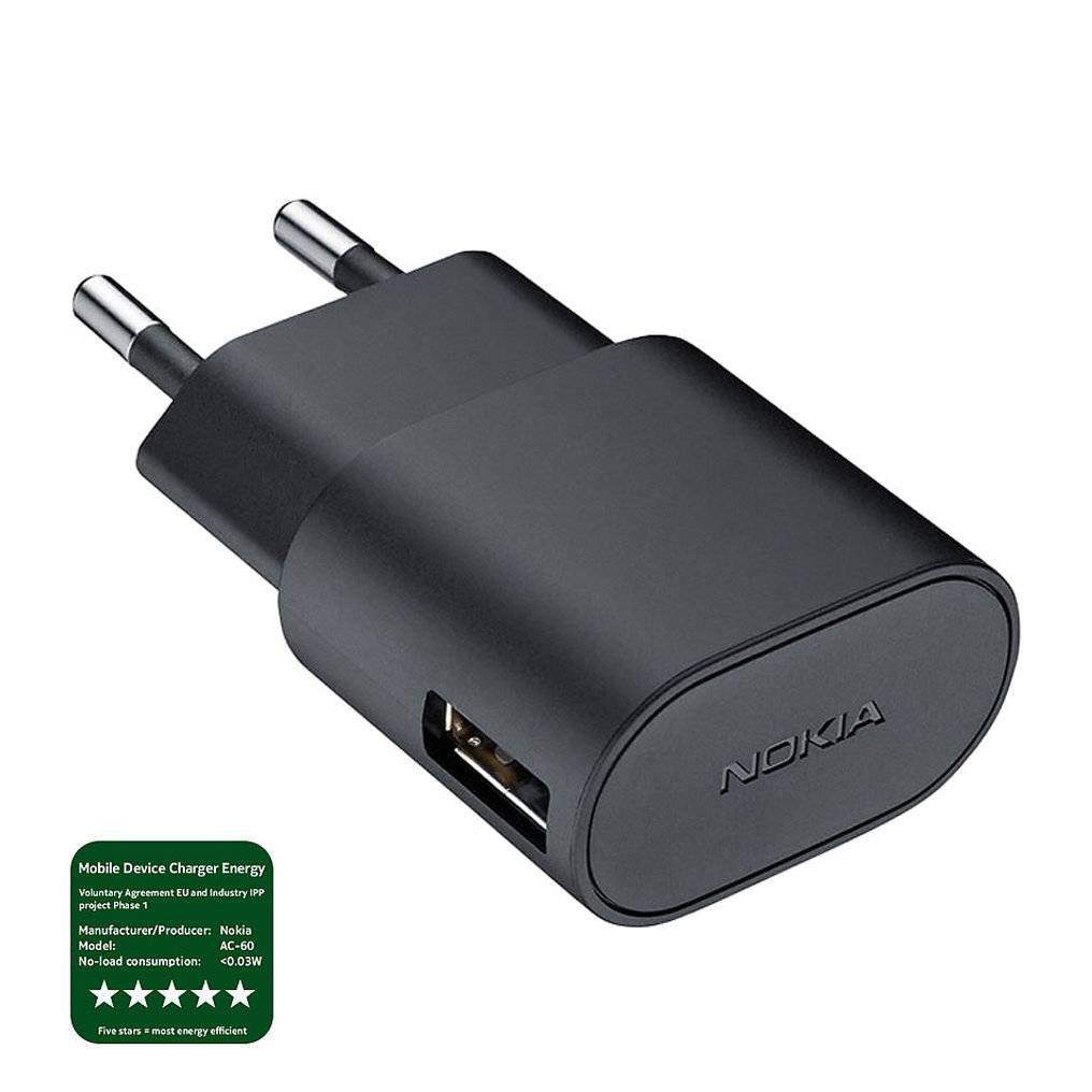 Nokia AC-60E Charger, microUSB Black (AC-60E Black)-1