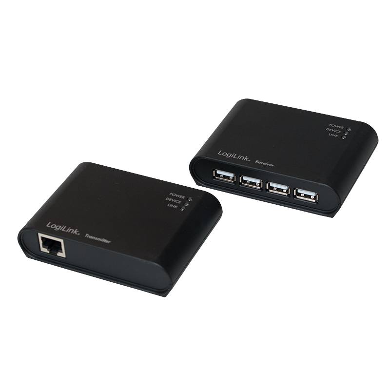 LogiLink USB 2.0 Extender mit integriertem 4-Port USB 2.0 Hub und Netzteil-2