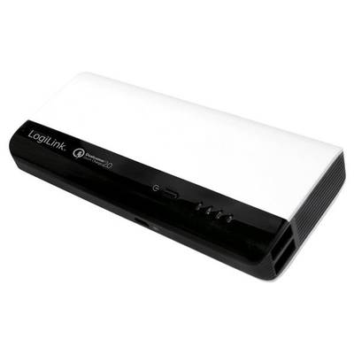 LogiLink Powerbank 10400 mAh, Lithium-Ion, 2x USB, weiß/schwarz, QC