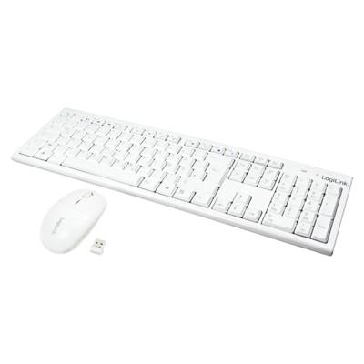 LogiLink ID0104W Funk Tastatur, Maus-Set Maustasten, Hotkey Funktion Deutsch, QWERTZ Weiß-5