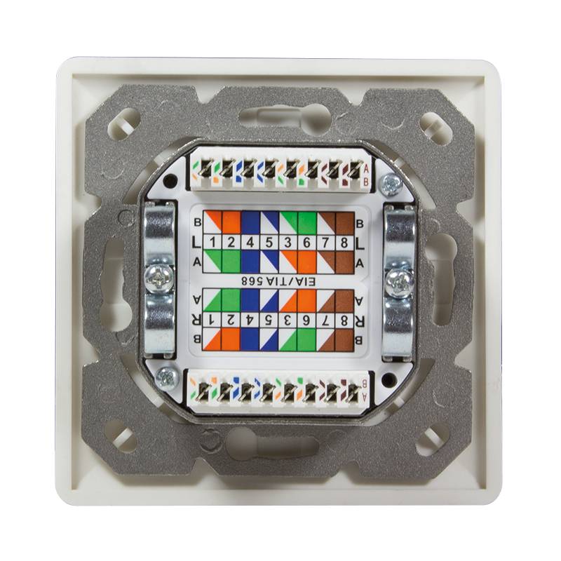 LogiLink Professional Cat.6A Netzwerkdose UP 2xRJ45 geschirmt, reinweiß-2