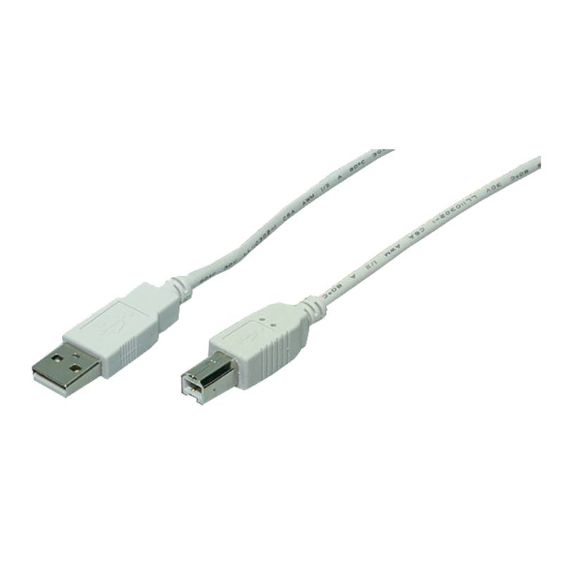 LogiLink Kabel USB 2.0 Anschluss A->B 2x Stecker, grau, 5m-2