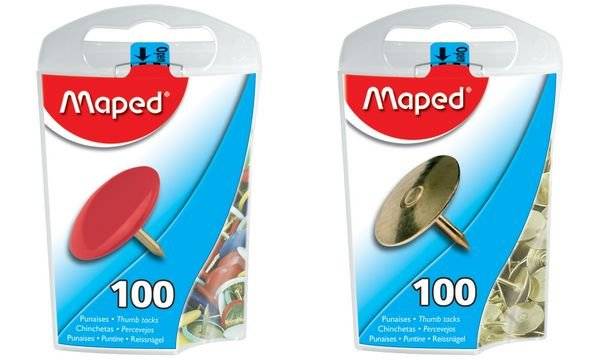 Maped Reißnägel, kunststoffüberzogen, Durchmesser: 10 mm (334174300)-0