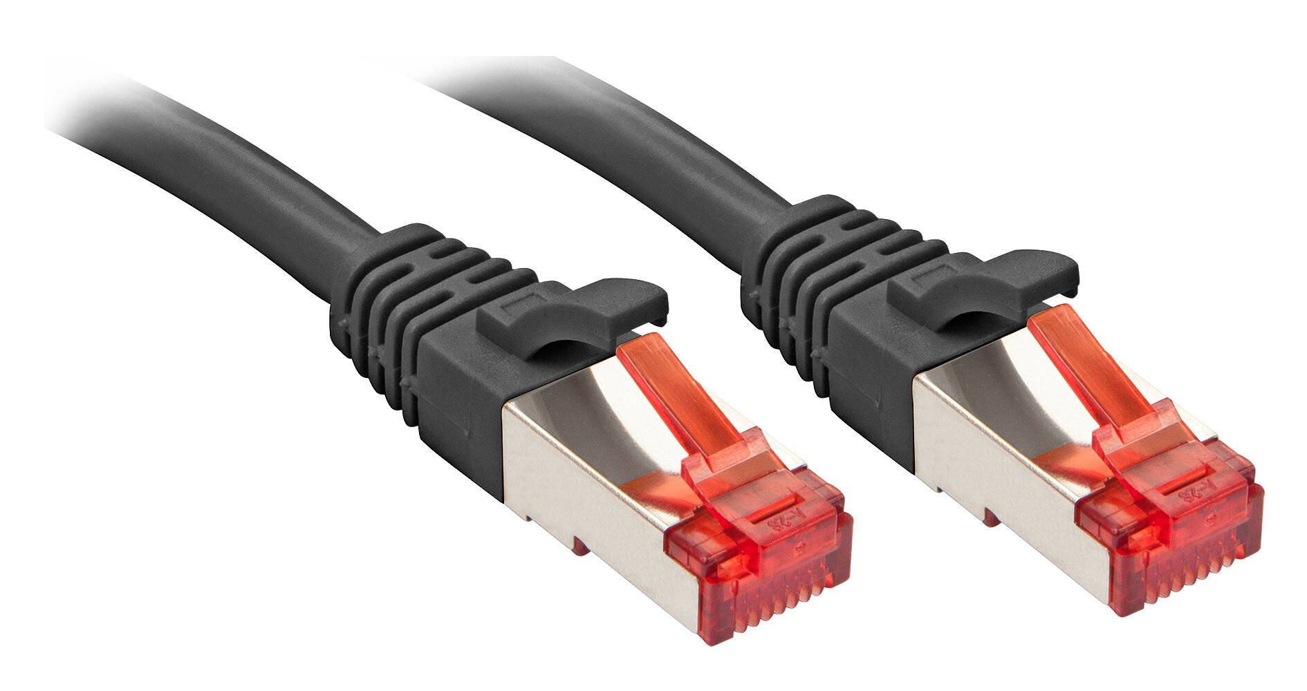 LINDY 47786 RJ45 Patchkabel CAT 6 S/FTP 30.00 m Schwarz Geschirmt 1 St.-2