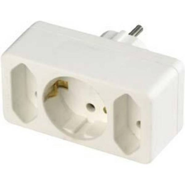 3-fach-Stecker 2 Euro, 1 Schuko - Artikel: 4008297127352