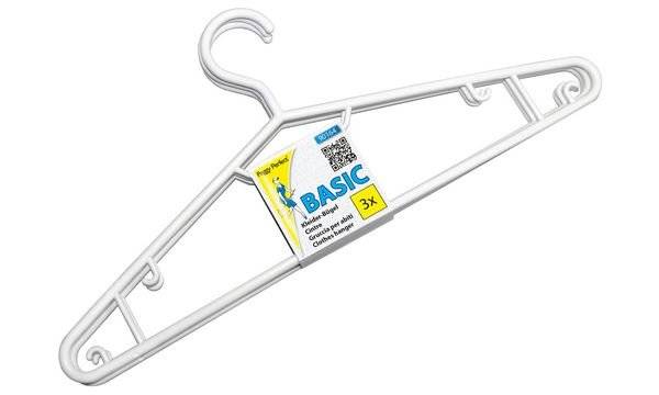 Peggy Perfect Kunststoff-Kleiderbügel mit Steg, 3er Pack-1