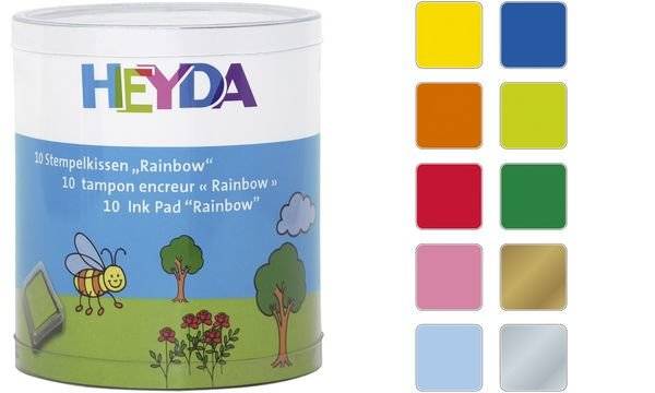 HEYDA Stempelkissen-Set "Rainbow", Klarsicht-Runddose (57300604)-0