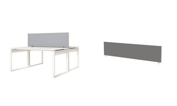 Tischtrennwand BxH 160x45cm weiß